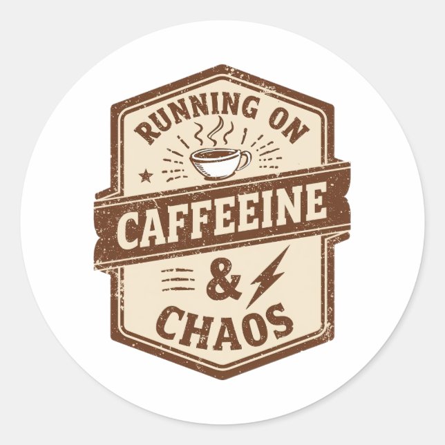 Retro Parent and Coffee Lover Humor Classic Round Sticker (Front)