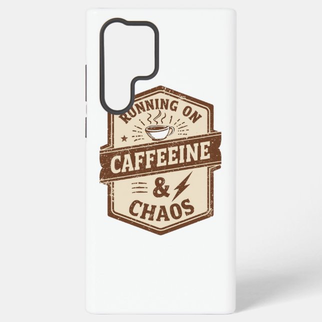 Retro Parent and Coffee Lover Humor Samsung Galaxy S22 Ultra Case (Back)