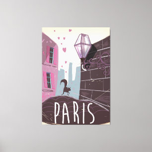 Retro Paris Vacation poster Canvas Print