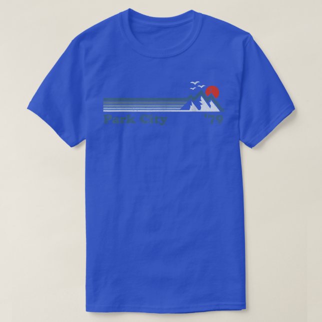 Retro Park City Ski Resort Utah Snowboard Mountain T-Shirt (Design Front)