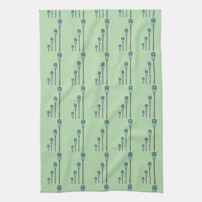 Retro parking meter kitchen towel (Vertical)