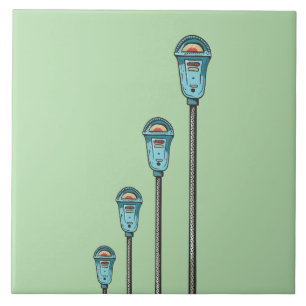 Retro parking meter tile