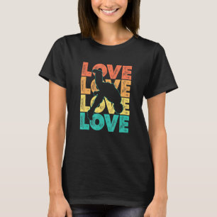 Retro Parkour Love Word Theme Graphic Design T-Shirt
