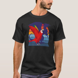 Retro Parrot I Dragon I Screaming Scarlet Macaw 1 T-Shirt