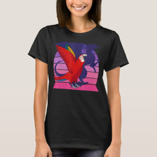 Retro Parrot I Dragon I Screaming Scarlet Macaw T-Shirt