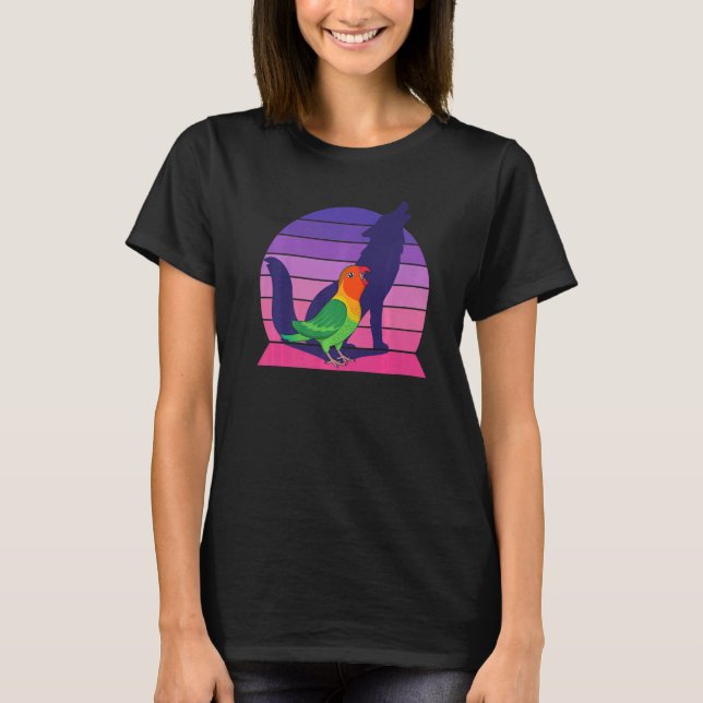 Retro Parrot I Howling Wolf I Screaming Fischer's  T-Shirt (Front)