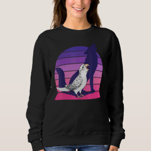 Retro Parrot I Howling Wolf I Screaming White Budg Sweatshirt