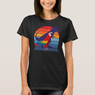 Retro Parrot I Tyrannosaurus Rex I Scarlet Macaw  T-Shirt