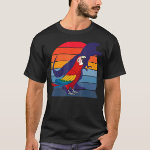 Retro Parrot I Tyrannosaurus Rex I Scarlet Macaw T-Shirt