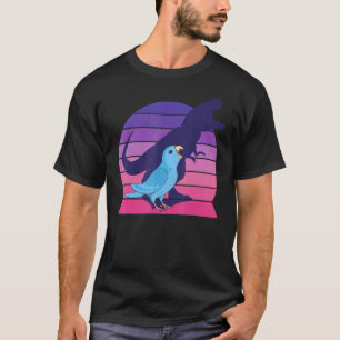 Retro Parrot I Tyrannosaurus Rex I Screaming Blue  T-Shirt