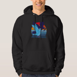 Retro Parrot I Winged Unicorn I Screaming Blue Par Hoodie