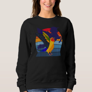 Retro Parrot I Winged Unicorn I Screaming Sun Conu Sweatshirt