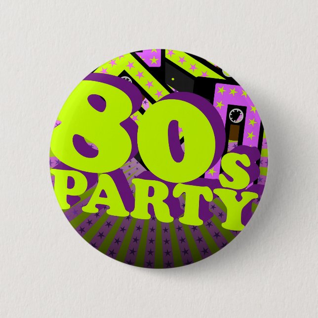 Retro Party 2 Inch Round Button (Front)