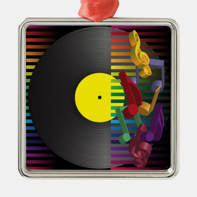 Retro Party Background Metal Ornament (Front)