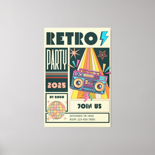 RETRO PARTY CANVAS PRINT (Front)
