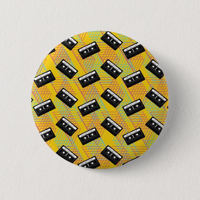 Retro Party Cassette Button Pins (Front)