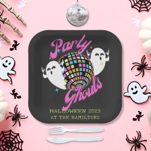 Retro Party Ghouls Halloween Ghosts Paper Plate