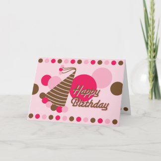 Retro Party Hat - Birthday Card