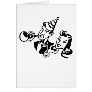 Retro Party People Celebrating a Special Occasion