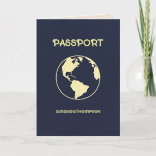 Retro Passport themed Birthday Party Invitation