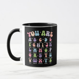 Retro Pastel Alphabet Affirmation Amazing ABCs Mug