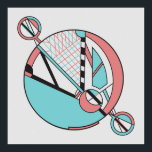 Retro Pastel Art Deco Geometric Moon Design Poster<br><div class="desc">"Miami Moon" is a captivating geometric design that blends pastel pink and teal hues in an Art Deco-inspired style. Its circular form, reminiscent of a celestial body, brings a touch of retro-futuristic elegance to any space. Perfect for fans of modern and minimalist decor, this design evokes the vibrant energy of...</div>
