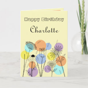 Retro Pastel Birthday Card