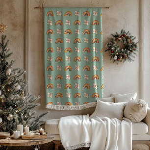 Retro Pastel Blanket 70s Groovy Earthy Vibes