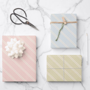 Retro pastel boho wrapping paper for Christmas