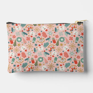 Retro Pastel Christmas Accessory Pouch
