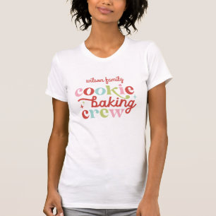 Retro Pastel Christmas Cookie Baking Crew Family T-Shirt