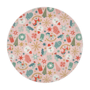 Retro Pastel Christmas  Cutting Board
