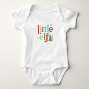 Retro Pastel Christmas   Little Elf Baby Bodysuit