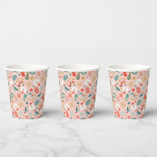 Retro Pastel Christmas  Paper Cups
