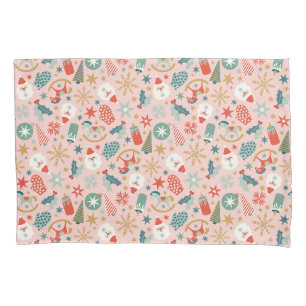 Retro Pastel Christmas Pillowcase
