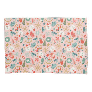 Retro Pastel Christmas  Pillowcase