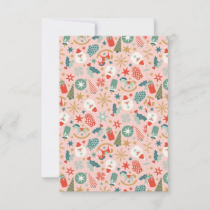 Retro Pastel Christmas Thank You Card
