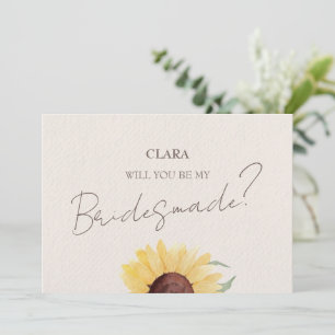 Retro Pastel Colour Daisy Wedding Bridesmade Invitation