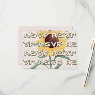 Retro Pastel Colour Daisy Wedding RSVP Card