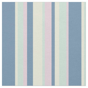 Retro Pastel Colour Stripes Vintage Beach Bars Fabric