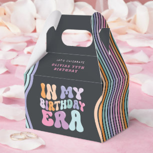 Retro pastel colourful modern birthday era favor box