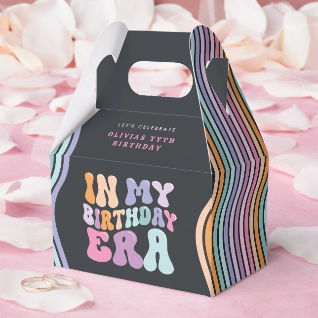 Retro pastel colourful modern birthday era  favor box (Wedding)