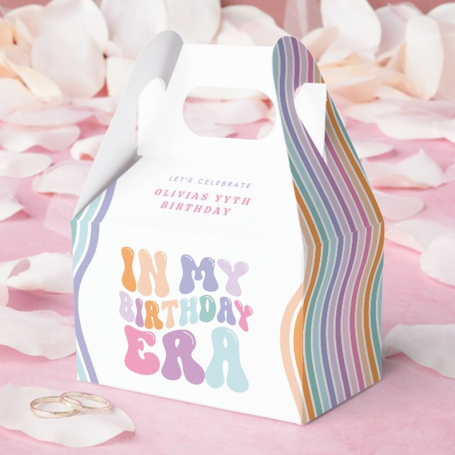 Retro pastel colourful modern birthday era  favor box (Wedding)