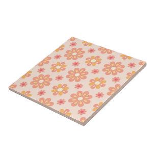 Retro Pastel Floral Mosaic Ceramic Tile