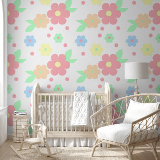 Retro Pastel Floral Peel coloré et Mur à bâtons