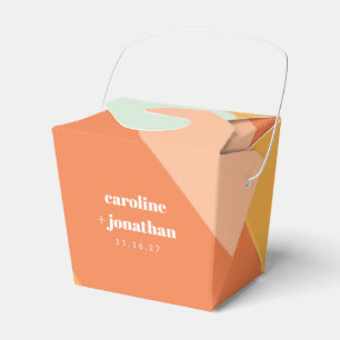 Retro Pastel Geometric Art Custom Wedding Cute  Favor Box