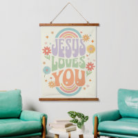 Retro Pastel “Jesus Loves You” Christian Design –