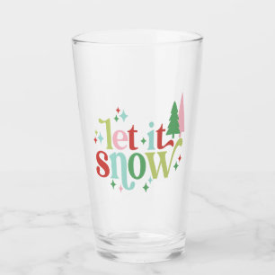 Retro Pastel Let it Snow Glass