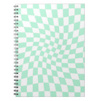 Retro Pastel Mint Green Checks Warped Chequerboard