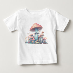 Retro pastel mushrooms design with soft colours 02 baby T-Shirt